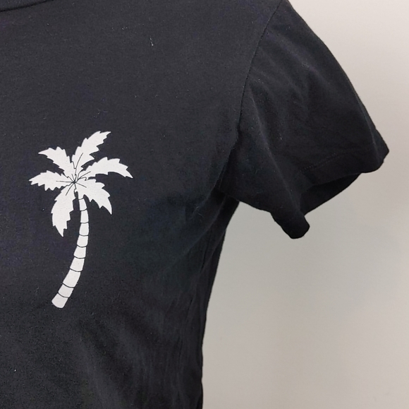 FRED | Palm Tree Black Crop Top Size Small - Picture 3 of 6